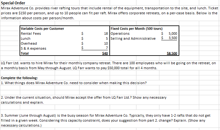 Hello, I need help with the following question for a Managerial Accounting