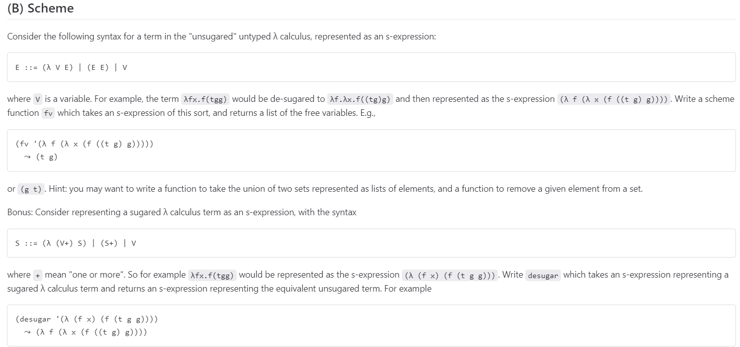  Consider the following syntax for a term in the "unsugared" untyped
