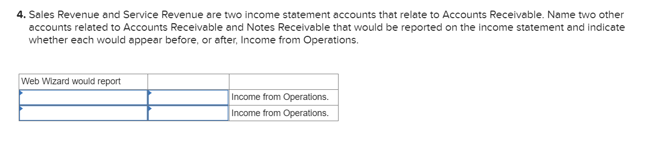 accounts receivable method. The company entered into the following partial list of