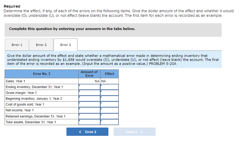 amount of the effect and whether It woult overstate (O), understate (U),