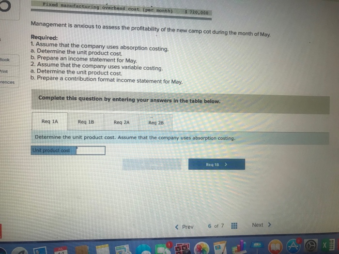 Costing Unit Product Costs and Income Statements; Explanation of Difference in Net