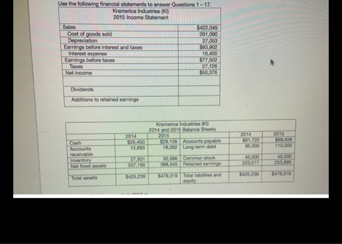  12. KI's return on equity is? a. 20.72 b. 18.43 c.