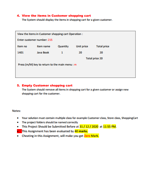 to the cart, remove them, empty the cart, view the items in