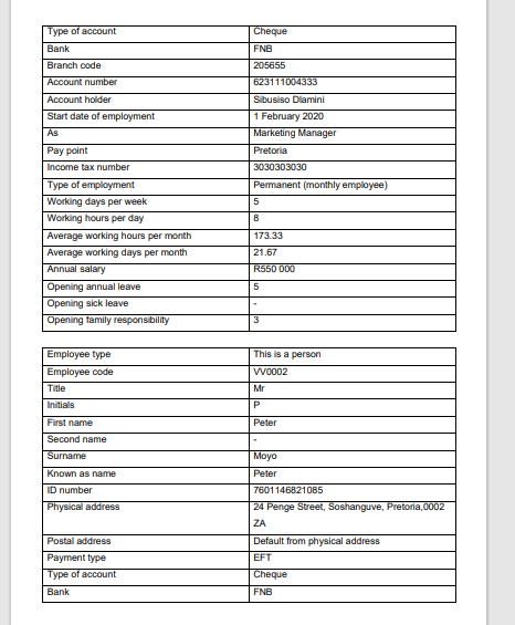 a soccer sports goods store. Mrs Mbali is the owner of the