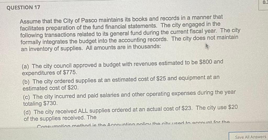 please help, answer is not correct 0. QUESTION 17 Assume that the