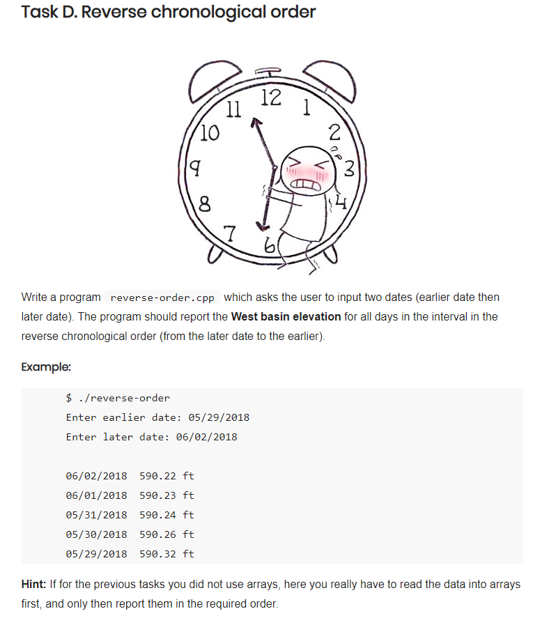  Task D. Reverse chronological order 12 10 2 8 7 Write
