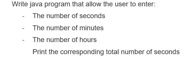 Write java program that allow the user to enter: - The