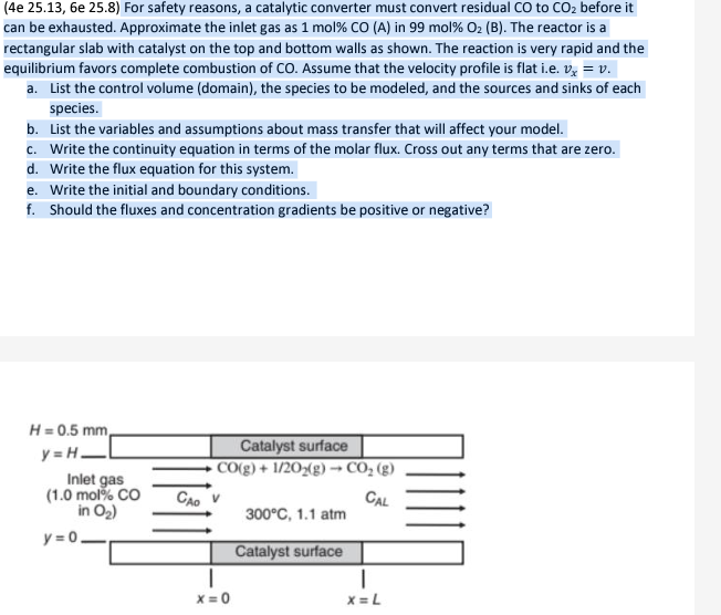  (4e 25.13,6e 25.8) For safety reasons, a catalytic converter must convert