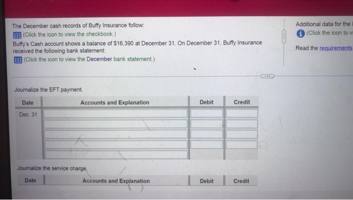  Additional data for the (Click the icon to v The December