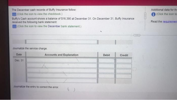 cash records of Buffy Insurance follow (Click the icon to view the