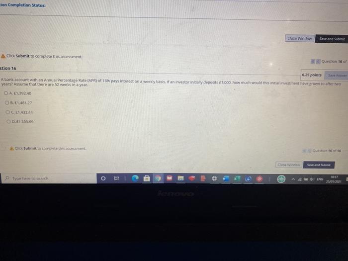  cion Completion Status: Close Window Save and submit Click Submit to