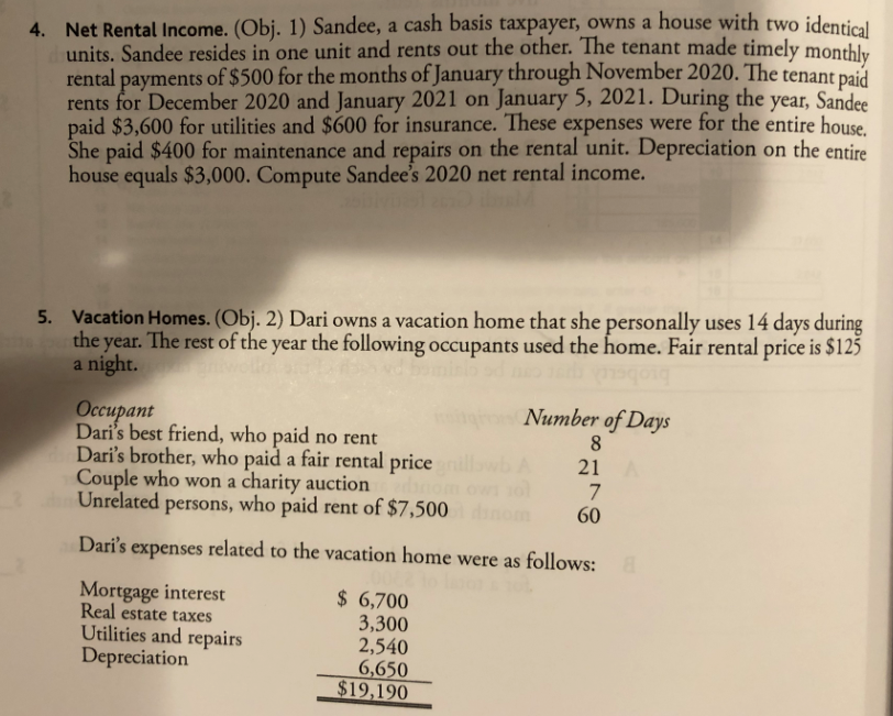 Please answer question number 5 only thank you 4. Net Rental Income.