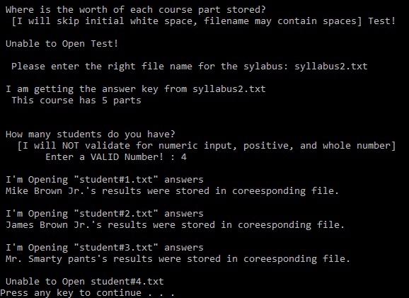 build the program. The 3rd image consists of all 5 txt files
