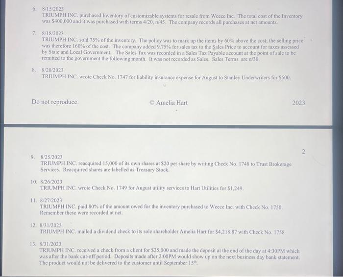 be prepared and submitted: 1. Prepare the Leumal Entries - Handwritten 2.