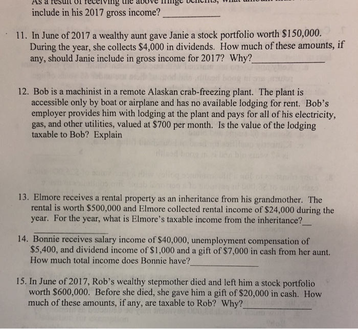  Please help and explain for 11-13 As a resuit ol receiving