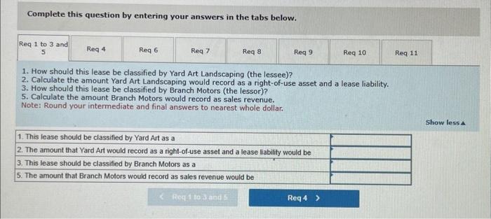 senerios On December 31, 2024. Yard Art Landscaping leased a delivery truck