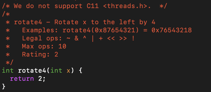  Please, complete each function skeleton using only straightline code for the
