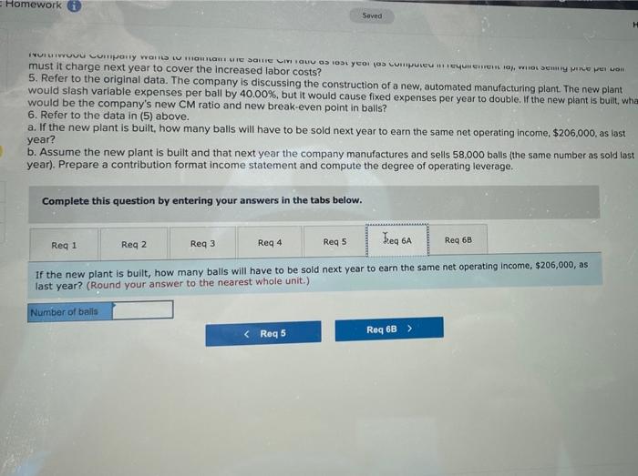 (58,000 balls) Variable expenses Contribution margin Fixed expenses Net operating income $