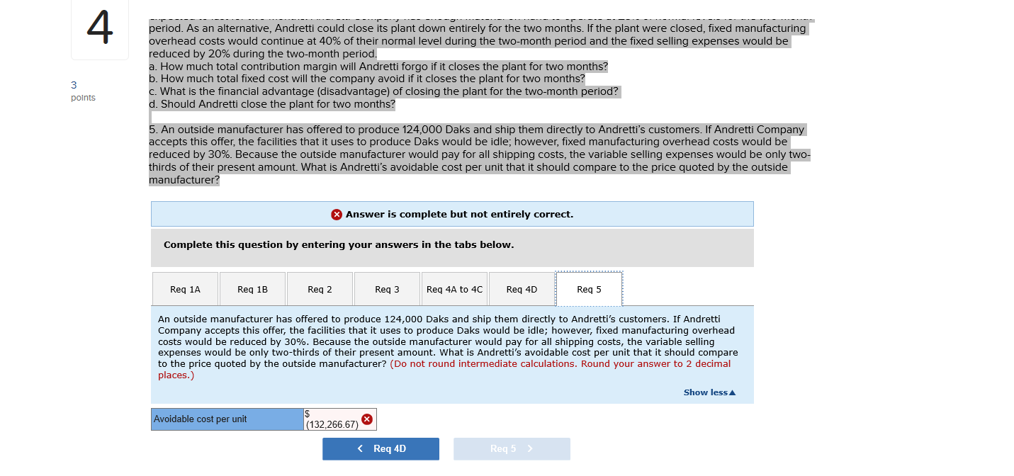 like to know where I went wrong. Thank you. Andretti Company has
