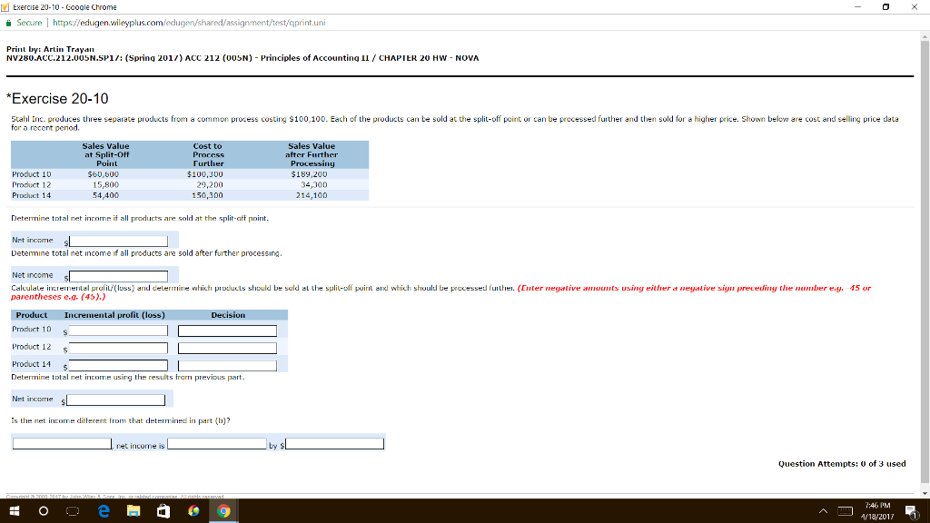  Exercise 20-10 Google Chrome Secure l https:// viileypl om edugen/shared assignment/test/qprint