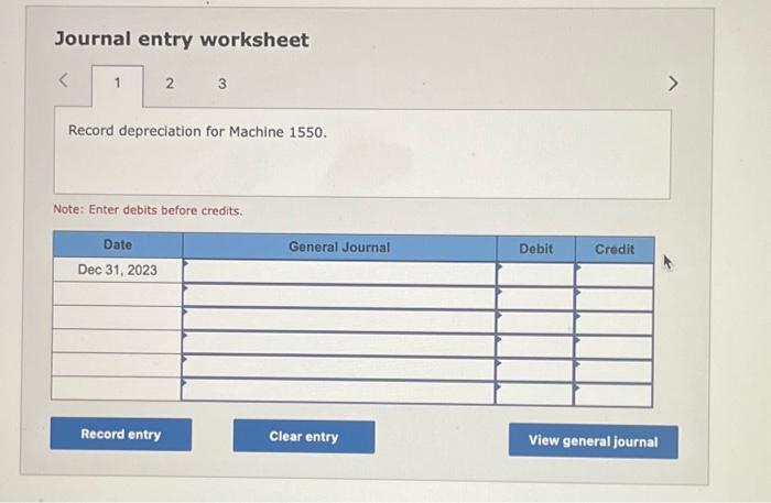Note: Enter debits before credits. Journal entry worksheet Record exchange of Machine