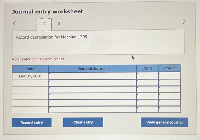 1550. Note: Enter debits before credits. Journal entry worksheet Note: Enter debits