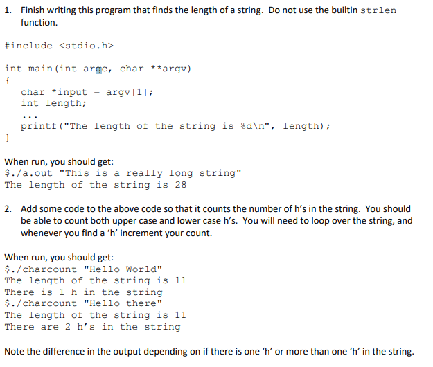 PLEASE USE C WHEN SOLVING 1. Finish writing this program that finds