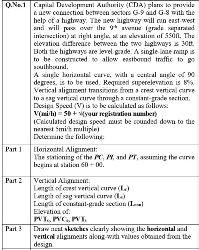USE Regestration No = 99 Q.No.1 Capital Development Authority (CDA) plans