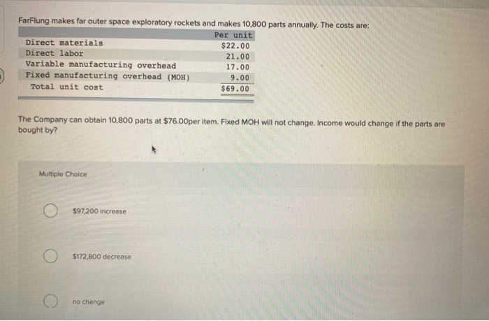  FarFlung makes far outer space exploratory rockets and makes 10,800 parts