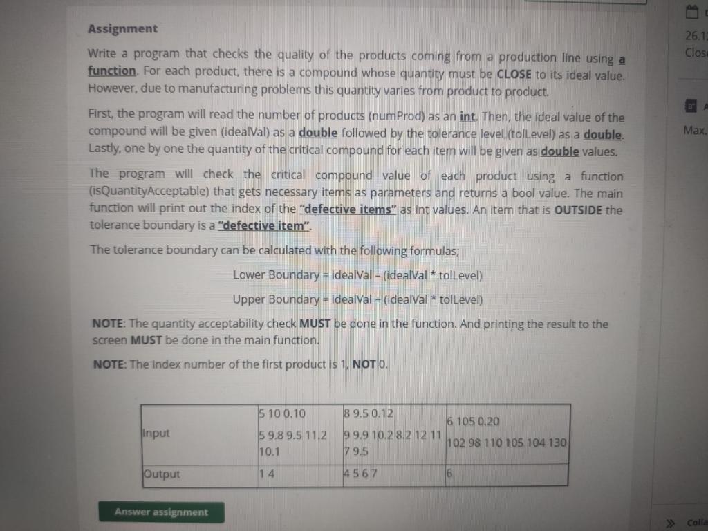  in c++ please thanks 26.1 Clos BA . Assignment Write a
