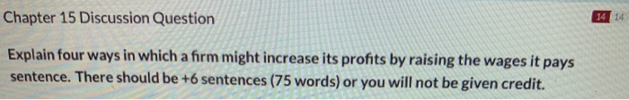  14 14 Chapter 15 Discussion Question Explain four ways in which