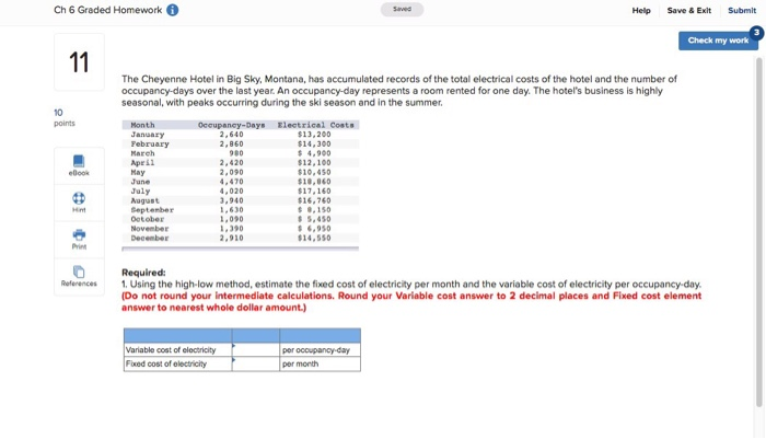  Ch 6 Graded Homework Help Save & Exit Submit Check my