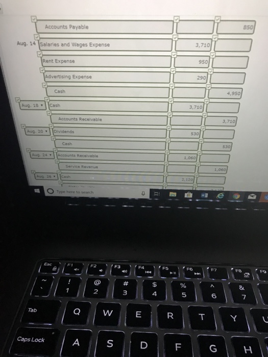 showed the following balances: Cash $4,240, Accounts Recelvable $1,590, Supplies $530, Equipment