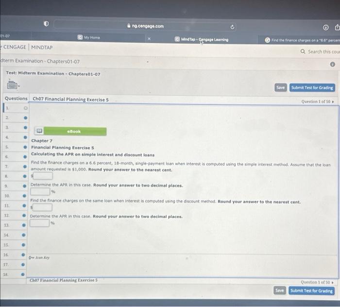 Chapter 7 Financlat Planning Exercise 5 Calculating the APR on simple