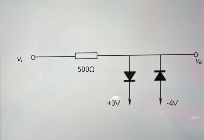 limiter circuit below. Assume the diodes begin conducting at a forward voltage