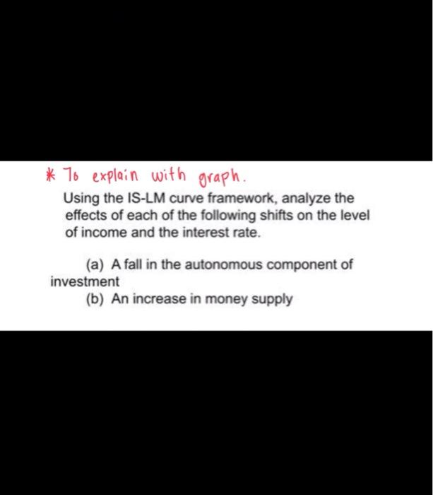  * 70 explain with graph. . Using the IS-LM curve framework,