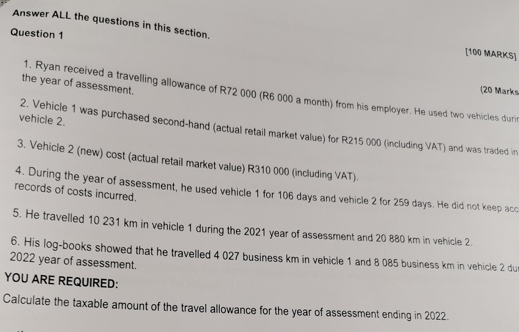  Answer ALL the questions in this section. Question 1 [100 MARKS]