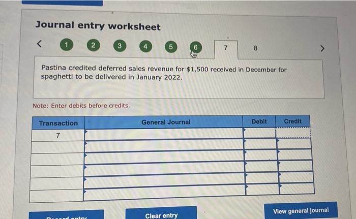  Journal entry worksheet