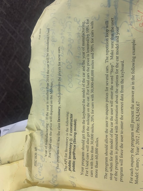 which will allow a customer to enquire the price of a car