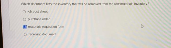  Which document lists the inventory that will be removed from the