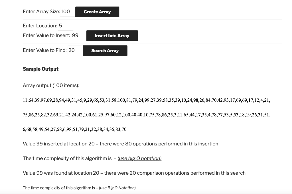 Assignment For assignments 1 and 2, your Big-O notation and justification will
