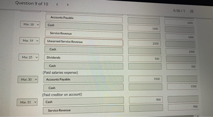 March 1 by Bob Dean. These selected events and transactions occurred during