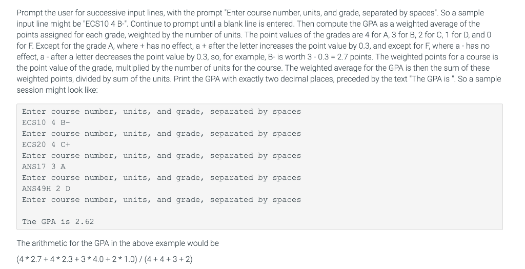 python problem Prompt the user for successive input lines, with the prompt