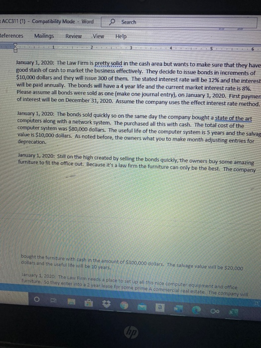 Account Titles Debit Credit 2020 $ s Jan 1 Cash 3.397356 Premium