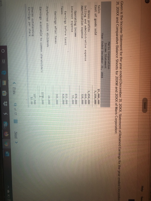  correct it Swed Help Sav Given is the Income Statement for