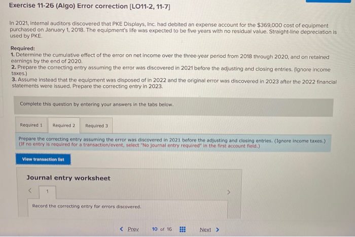 In 2021, internal auditors discovered that PKE Displays, Inc. had debited an
