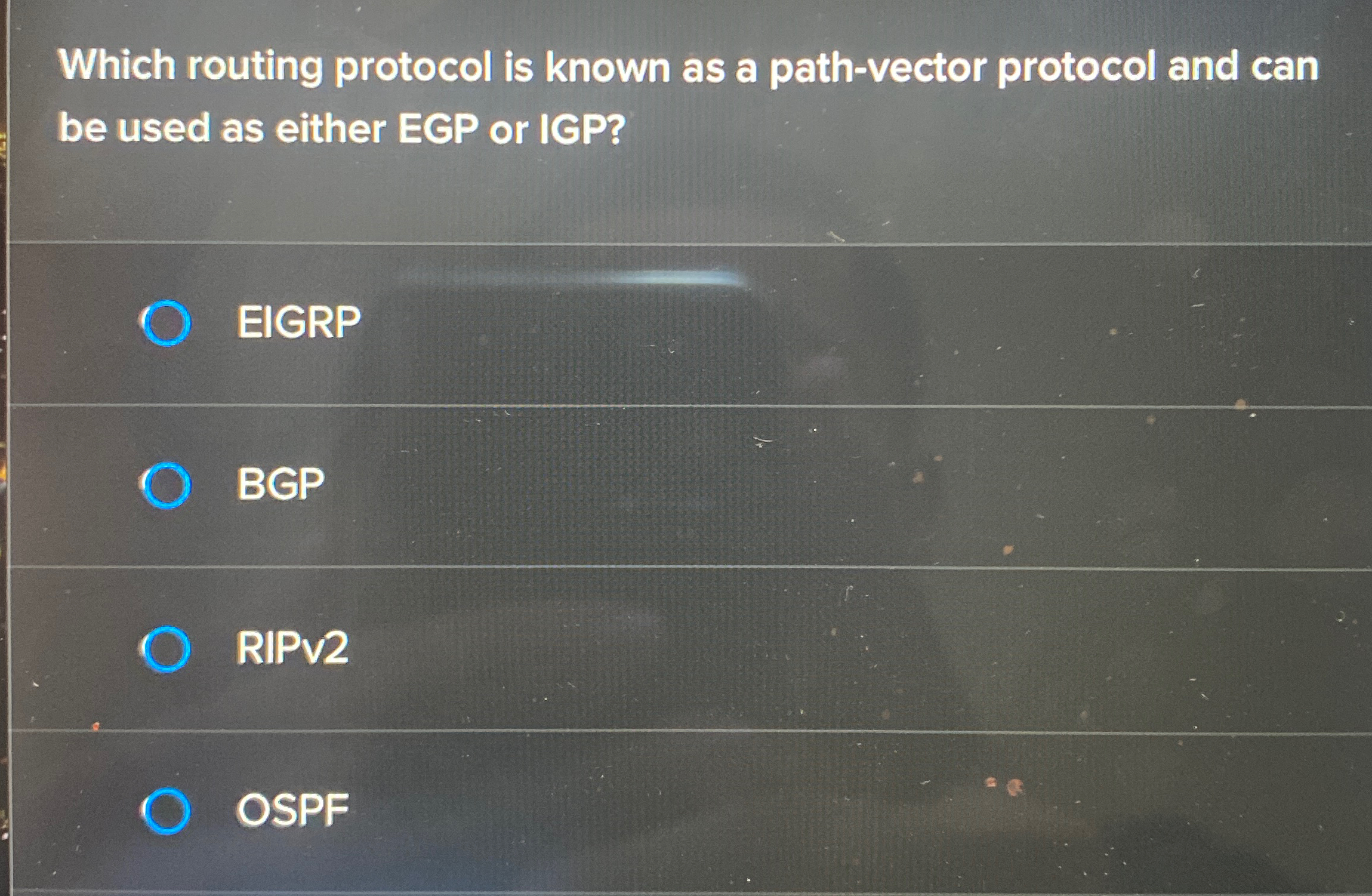  Which routing protocol is known as a path-vector protocol and can