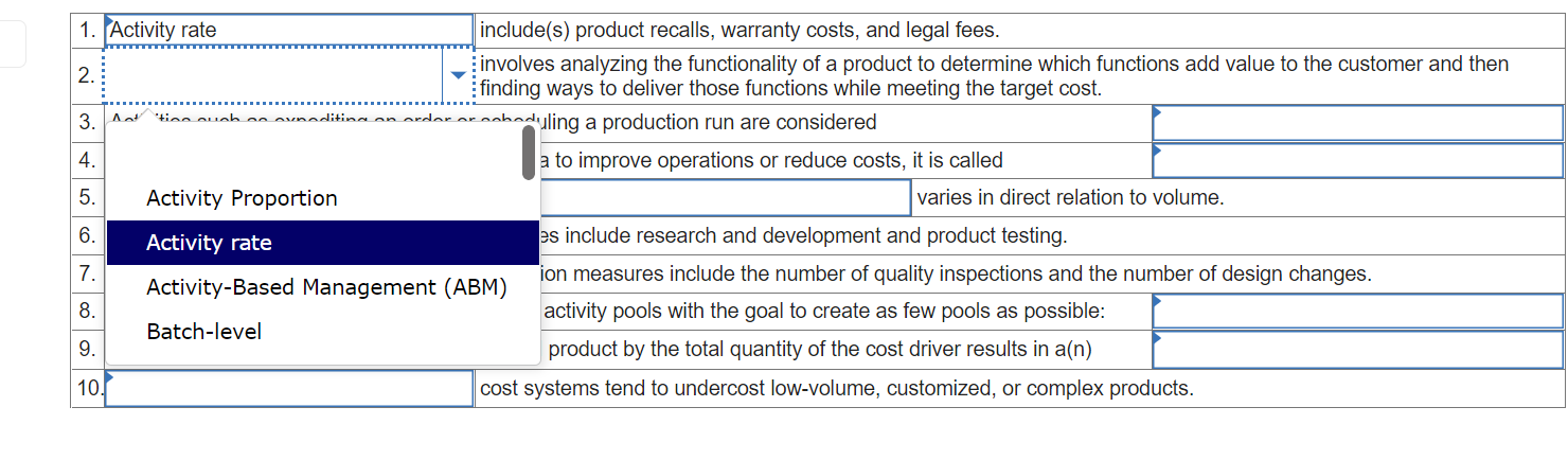functions add value to the customer and then 3. Activities such as