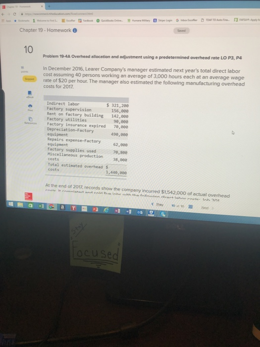  Chapter 19- Homework 10 Problem 19-4A Overheed allocation and adjustment using