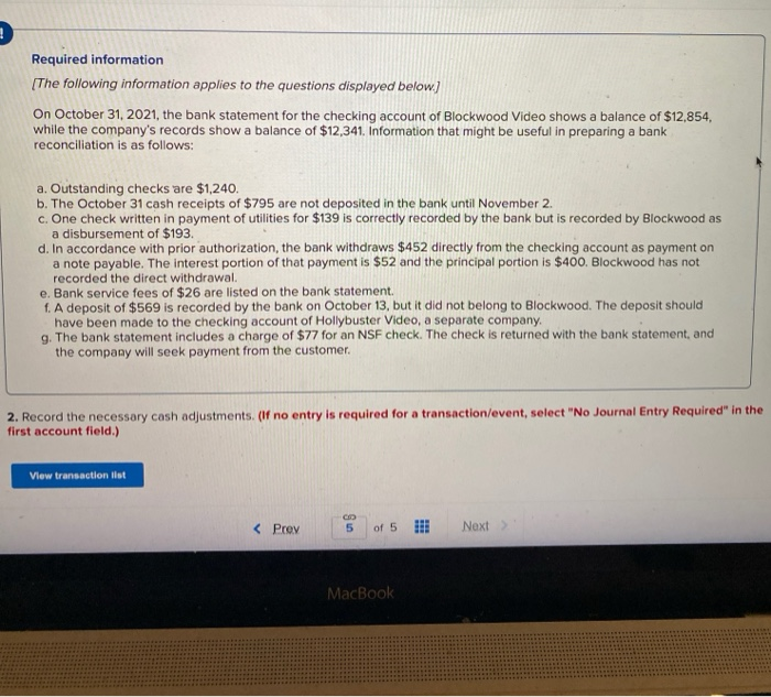 of Blockwood Video shows a balance of $12,854. while the company's records